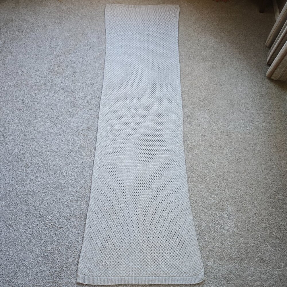 Organic Work Cashmere Basketweave Scarf Natural/Oatmeal - Picture 5 of 12